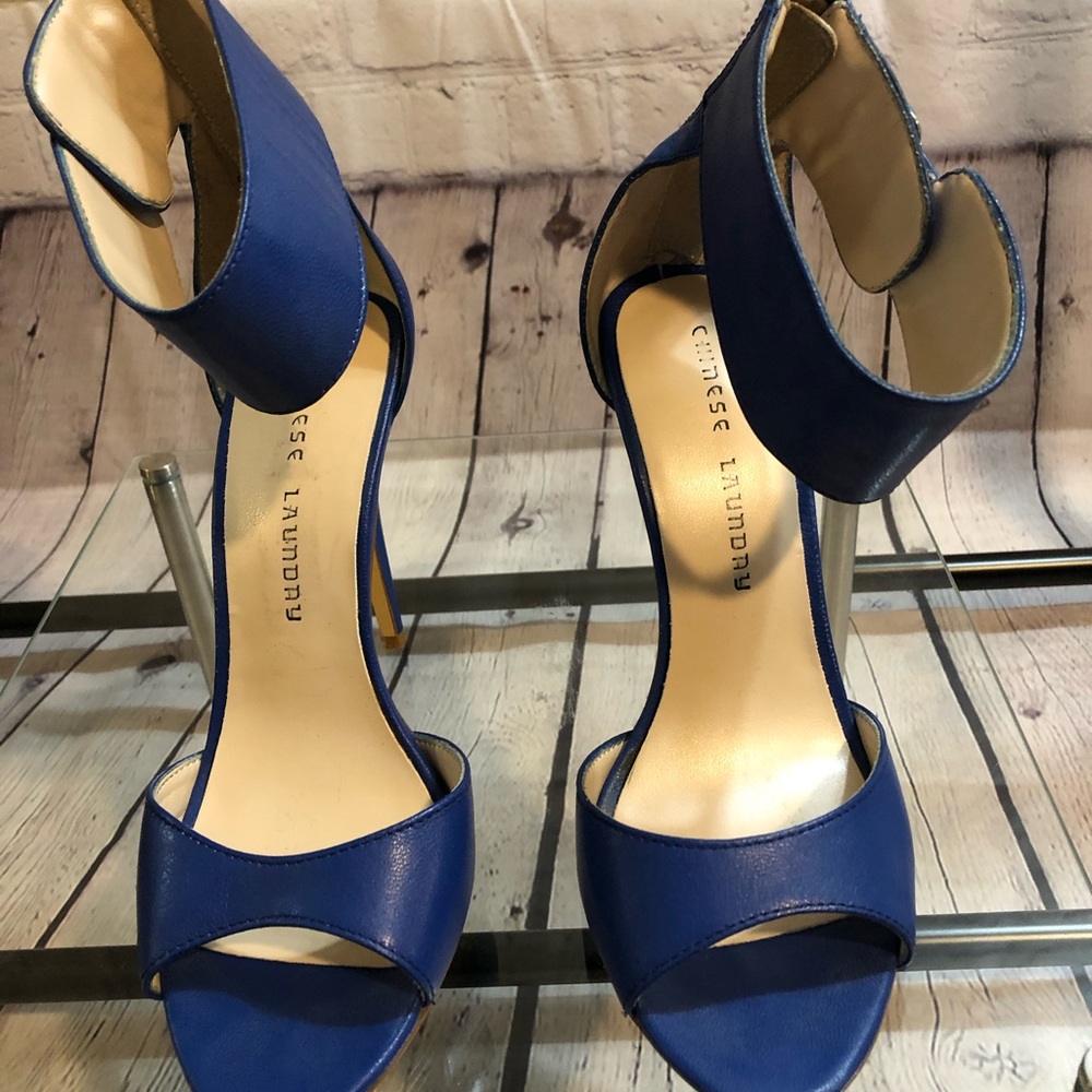 Chinese Laundry Joyride Royal Cobalt Blue ankle strap, size 8